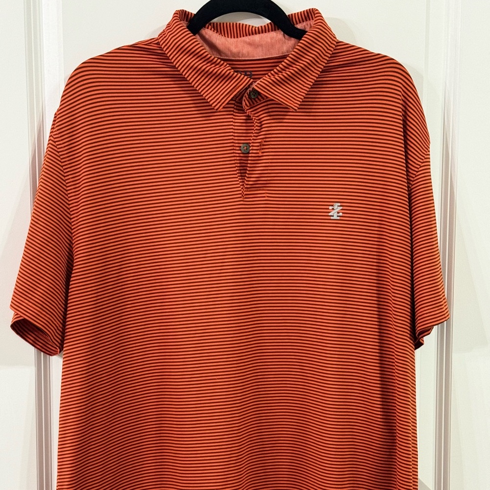 Izod Orange/Black Striped Golf Polo XXL